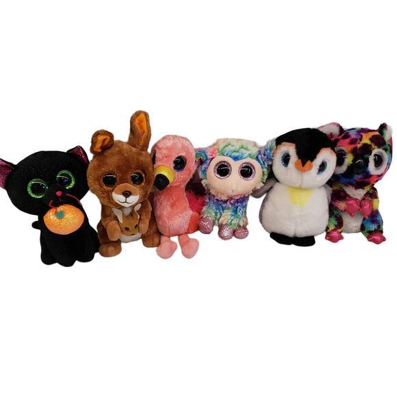 Ty Beanie Boos Bundle Halloween Cat Potion Kangaroo Kipper Plush Toys - Picture 1 of 16